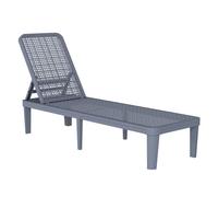 Outsunny Tumbona Reclinable, Tumbona Jardín Exterior de PP con Respaldo Ajustable en 4 Niveles, Carga 120 kg, para Patio, Terraza, Balcón, Montaje Fácil, 191x55x35,5 cm, Gris Oscuro