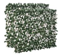 Outsunny Valla de Enrejado Expandible de 2 Piezas con Hojas 295x70 cm Seto Artificial de Mimbre Pantalla de Privacidad para Jardín Verde