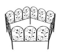 Outsunny Valla de jardín de metal 80 x 60 cm - Set de rejilla decorativa con base para jardín, parterres, barrera para animales, negro Aosom España