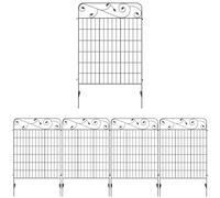 Outsunny Valla de Jardín Exterior de 4 Paneles 88x110 cm Vallas Decorativas con Ángulo Ajustable Negro