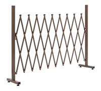 Outsunny Valla de Jardín Exterior de Aleación de Aluminio Puerta de Jardín Exterior Extensible 250x31x103,5 cm Café Oscuro
