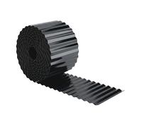 Outsunny valla de jardín metálica, 650x20 cm, valla de jardín exterior de acero galvanizado corrugado resistente, fácil de instalar, para huerto, patio, terraza, césped, gris oscuro 20 cm