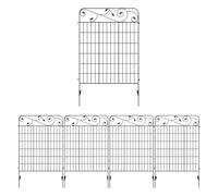 Outsunny vallas de jardín exterior de 4 paneles 88x110 cm vallas de jardín metálicas vallas decorativas con ángulo ajustable para patio terraza negro 0 cm