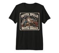 Outta Spells But Not Outta Shells Vintage Wizard Graphic Camiseta Premium