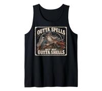 Outta Spells But Not Outta Shells Vintage Wizard Graphic Camiseta sin Mangas