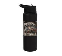 Outta Spells But Not Outta Shells Vintage Wizard Graphic Stainless Steel Insulated Water Bottle