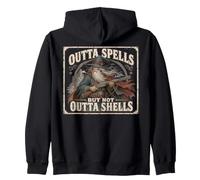 Outta Spells But Not Outta Shells Vintage Wizard Graphic Sudadera con Capucha