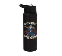 Outta Spells But Not Outta Shells Wizard Fantasy Meme Stainless Steel Insulated Water Bottle