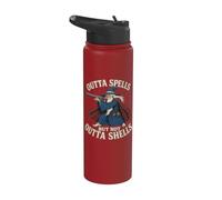 Outta Spells But Not Outta Shells Wizard Fantasy Meme Stainless Steel Insulated Water Bottle