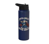 Outta Spells But Not Outta Shells Wizard Fantasy Meme Stainless Steel Insulated Water Bottle
