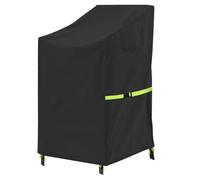 OUTTDID Funda Impermeable para Sillas de Jardín Apilables, Tela Oxford 600D Resistente, Protección con Ventilación, Antiviento y Anti-UV, para 1 Unidad (71x91x80/120cm)