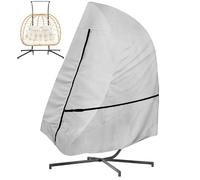 OUTTDID Funda para Silla Huevo Doble 600D, Impermeable Heavy Duty con Cremallera Impermeable, Protección UV y Viento, para Silla Colgante B&M y Aldi - 232x203cm