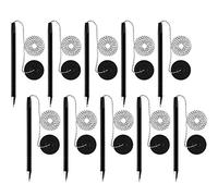 Outus 10 Bolígrafos con Cadena de Bolígrafo Adhesivo y Soporte de Seguridad para Hogar Oficina (Tinta Negra)