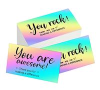 Outus 180 Piezas Tarjetas de Agradecimiento de You Are Awesome Tarjetas de Nota de Gracias Plata Holográfico Reflectante Postales de Reconocimiento para Empleados, Voluntarios, 2 x 3,6 Pulgadas