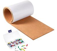 Outus Rollo de corcho de 8 mm de grosor, 60 x 12 pulgadas, autoadhesivo, sin marco, con 100 mini chinchetas para pared