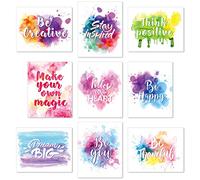 Outus Set de 9 Pósteres de Citas Motivacionales sin Marco, 8 x 10 Pulgadas