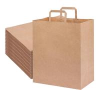 OUTUXED 120 bolsas de regalo de 12 x 7 x 14 pulgadas, bolsas grandes de papel kraft con asas a granel, bolsas de compras, bolsas de venta al por menor para pequeñas empresas, bolsas de cumpleaños,