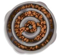 Outward Hound Fun Feeder Slo-Bowl - Comedero con obstáculos para Perros - Gris - Mediano/Mini