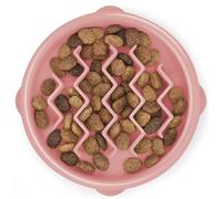 Outward Hound Fun Feeder Slo-Bowl - Comedero con obstáculos para Perros - Rosa - Pequeño/extrapequeño