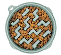 Outward Hound Fun Feeder Slo Bowl, Cuenco Mediano de alimentación Lenta para Perros, 2 Tazas, Salvia