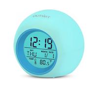 Outwit Kids Alarm Clock, Student Digital Clock for Boys Girls, 7 Colors Changing Light Bedside Clock for Children's Bedroom, Indoor Temperature Touch