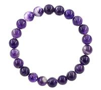 Ouubuuy Pulsera Amatista Cristal Perlas Piedras Energeticas Natural 8 mm Pulsera Cristal Terapia Piedra Para Hombres Mujeres