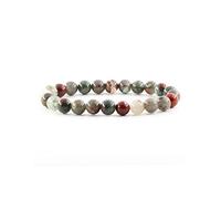 Ouubuuy Pulsera Cristal Perlas Piedras de Sangre Africana Energeticas Natural 8 mm Pulsera Cristal Terapia Piedra Para Hombres Mujeres