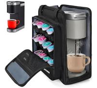 OUUTMEE Bolsa de transporte para cafetera compatible con Keurig K-Mini o K-Mini Plus, bolsa de almacenamiento portátil de una sola porción con bolsillos adicionales, funda de almacenamiento con correa