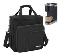 OUUTMEE Bolsa de transporte para cafetera compatible con Keurig K-Mini o K-Mini Plus, bolsa de almacenamiento portátil con bolsillos adicionales, funda de almacenamiento con correa para el hombro