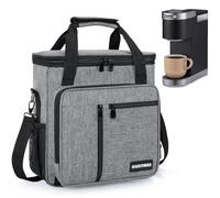 OUUTMEE Bolsa de transporte para cafetera compatible con Keurig K-Mini o K-Mini Plus, bolsa de almacenamiento portátil con bolsillos adicionales, funda de almacenamiento con correa para el hombro