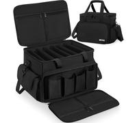 OUUTMEE Bolsa para archivos de cable de DJ, bolsa de almacenamiento de alambre de DJ, bolsa organizadora de equipos de DJ de nailon 1680D con separadores extraíbles y base acolchada, bolsa de alambre