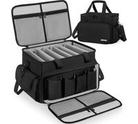 OUUTMEE Bolsa para archivos de cable de DJ, bolsa de almacenamiento de alambre de DJ, bolsa organizadora de equipos de DJ de nailon 1680D con separadores extraíbles y base acolchada, bolsa de alambre