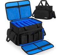 OUUTMEE Bolsa para archivos de cable de DJ, bolsa de almacenamiento de alambre de DJ, bolsa organizadora de equipos de DJ de nailon 1680D con separadores extraíbles y base acolchada, bolsa de alambre