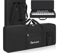 OUUTMEE Bolsa para teclado de 61 teclas, dos modos de transporte, 103 x 40 x 13 cm, bolsa para piano de tela Oxford impermeable 600D, color negro
