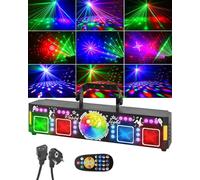 OUUTMEE Discoteca Para Fiestas,7 en 1 controlada por música,LED Cinco En Uno, Luces Escenario Fiestas de Efecto Intermitente y Control Remoto, Adecuada Cumpleaños, Halloween, Clubes Festivale