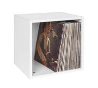 OUUTMEE Record Box Black 110 unidades apilables sin problemas, color blanco, diseño DIY, se puede utilizar como expositor de CD