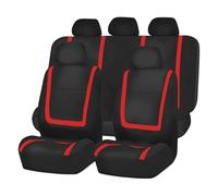 OUVECR Fundas Asientos Coche Juego Completo Fundas para Asientos Coche Tela Universal Poliéster Transpirable Lavable Adecuada para Interior Camión Furgoneta SUV(Red 5 Seat)