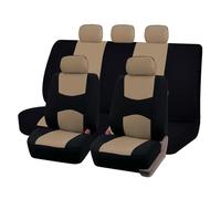 OUVECR Fundas Asientos Coche Juego De Fundas Asiento Coche Poliéster Universal Se Adapta A La Mayoría Los Protectores SUV Furgonetas(Beige Set)