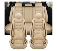 OUVECR Fundas Asientos Coche para Captur para Logan para Kadjar para Trafic escénico Todos los Modelos Funda Universal de Cuero para Asiento Coche(Beige Pillow)