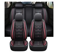 OUVECR Fundas Asientos Coche para Captur para Logan para Kadjar para Trafic escénico Todos los Modelos Funda Universal de Cuero para Asiento Coche(Black Red)