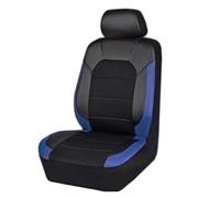OUVECR Fundas Asientos Coche para Isuzu para JMC para D-MAX Mu-X Todos Los Modelos Tela De Malla Transpirable Empalme Accesorios Cuero PU para Automóviles(1 Seat Black Blue)