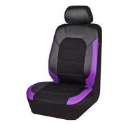 OUVECR Fundas Asientos Coche para Isuzu para JMC para D-MAX Mu-X Todos Los Modelos Tela De Malla Transpirable Empalme Accesorios Cuero PU para Automóviles(1 Seat Black Purple)