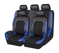 OUVECR Fundas Asientos Coche para Isuzu para JMC para D-MAX Mu-X Todos Los Modelos Tela De Malla Transpirable Empalme Accesorios Cuero PU para Automóviles(5 Seat Black Blue)