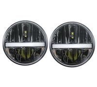 OUVECR Lámpara Coche Montaje Para Land Para Rover Para Defender 90 2 Faros Delanteros LED De 7 Pulgadas H4 Hi-Lo Con Halo Angel Eyes(Section A)