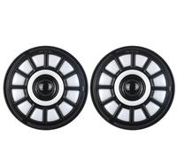 OUVECR Lámpara Coche Montaje Para Land Para Rover Para Defender 90 2 Faros Delanteros LED De 7 Pulgadas H4 Hi-Lo Con Halo Angel Eyes(Section E)