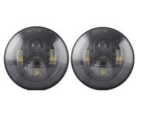 OUVECR Lámpara Coche Montaje Para Land Para Rover Para Defender 90 2 Faros Delanteros LED De 7 Pulgadas H4 Hi-Lo Con Halo Angel Eyes(40w black)