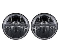 OUVECR Lámpara Coche Montaje Para Land Para Rover Para Defender 90 2 Faros Delanteros LED De 7 Pulgadas H4 Hi-Lo Con Halo Angel Eyes(Section C)