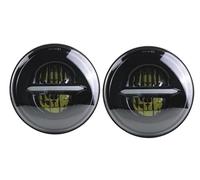 OUVECR Lámpara Coche Montaje Para Land Para Rover Para Defender 90 2 Faros Delanteros LED De 7 Pulgadas H4 Hi-Lo Con Halo Angel Eyes(Section B)