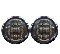 OUVECR Lámpara Coche Montaje Para Land Para Rover Para Defender 90 2 Faros Delanteros LED De 7 Pulgadas H4 Hi-Lo Con Halo Angel Eyes(90w black)