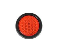 OUVECR Luces traseras Indicador 1 Pieza 24V Luz Freno Trasera para Coche, Camión, Remolque, 24 LED, Reflector Redondo, Luces Advertencia Pilotos Traseros(Red)